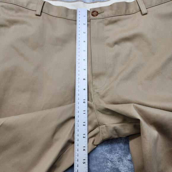 LL Bean Pants Mens 40x28 Tan Khaki Classic Fit Flat Front Chinos Pockets Office‎ - Picture 8 of 11
